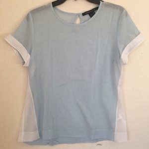 French Connection Two-Tone Polly Plains Top Small